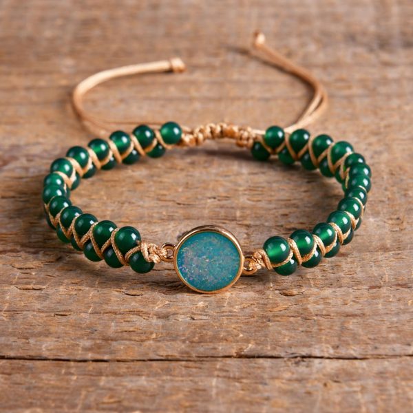Green treasure - achát ásványkarkötő - Image 3