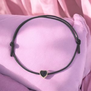 Slim heart karkötő - Black