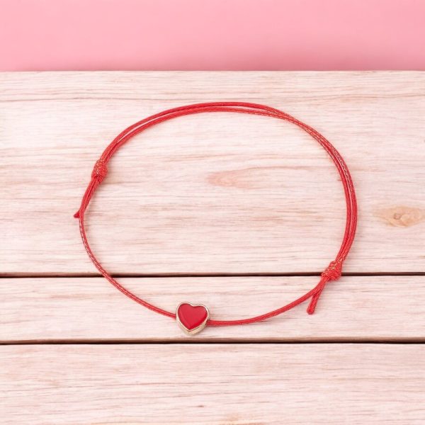 Slim heart karkötő - Red - Image 2